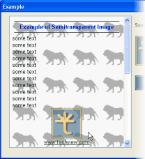 Hypertext semitransparent images